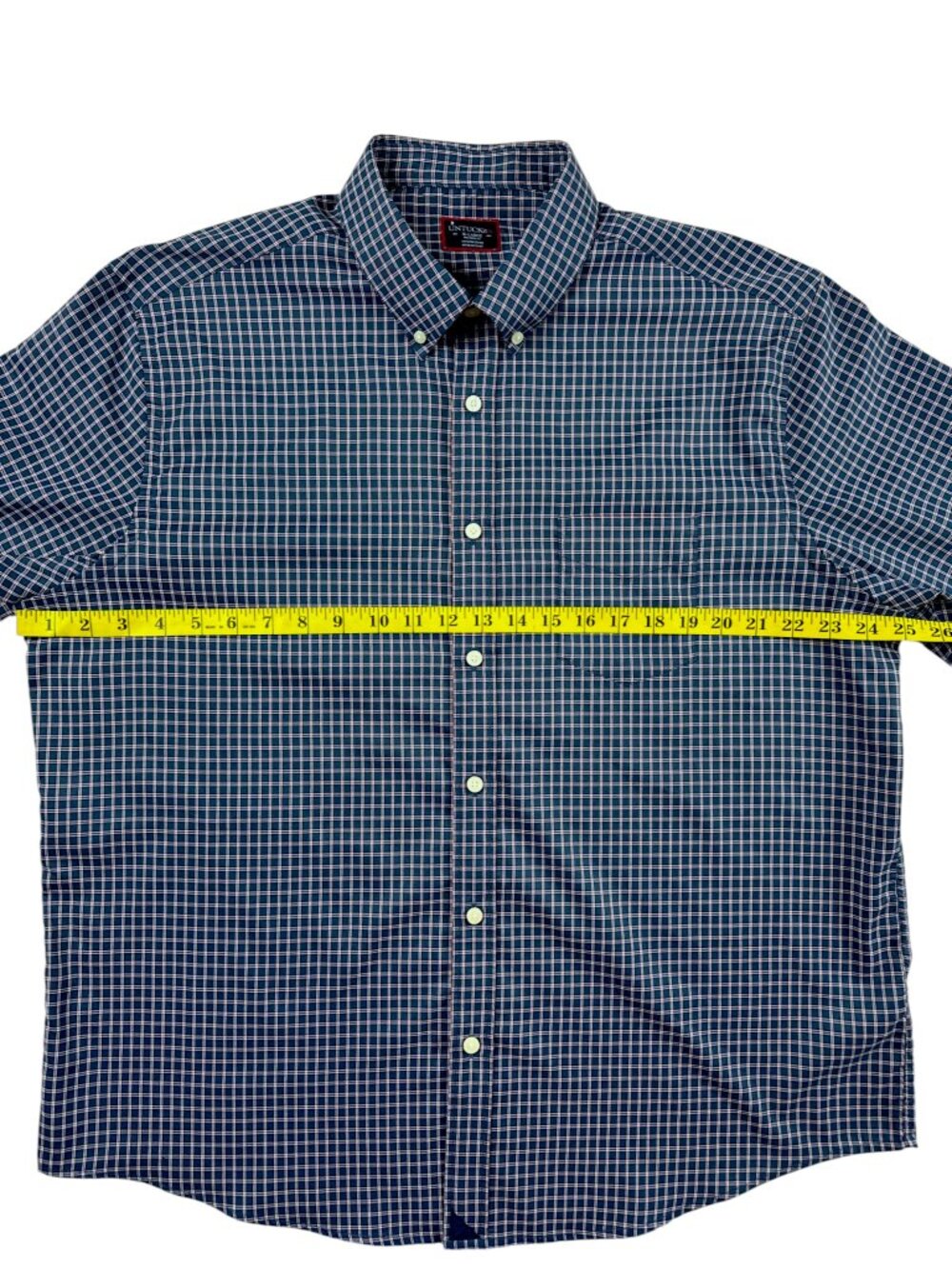 UNTUCKit XL Blue Salice Relaxed Fit Long Sleeve Button Down Tattersall Shirt - Picture 12 of 16